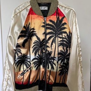 Saint Laurent palm tree bomber jacket